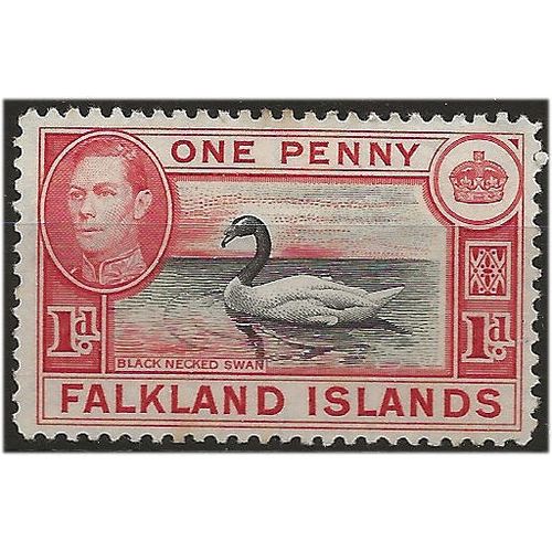 Falkland Islands 1938 SG147a 1d Black & Vermillion Mounted Mint . ..