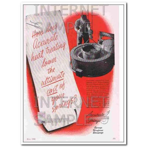 ACCURATE SPRING MFG COMPANY 1948 metal heat treating vintage ad