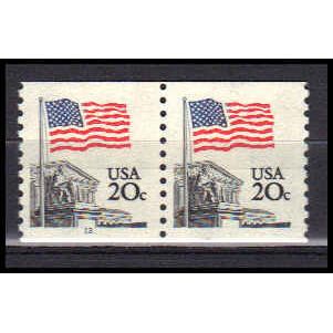 1895a 20c U.S. Flag Very Fine MNH SG CNP Left 12 PA0265