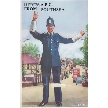 Traffic Policeman at Southsea Hampshire Mailing Novelty Old Postcard