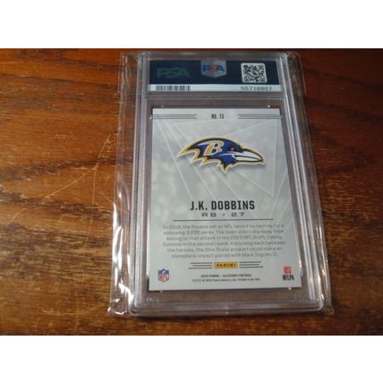 2021 Panini Illusions, Graded Gem Mint 10, J.K. DOBBINS Rc, Ravens, Retail