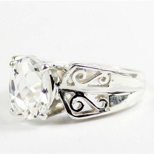 Silver Topaz, 925 Sterling Silver Ring, SR281