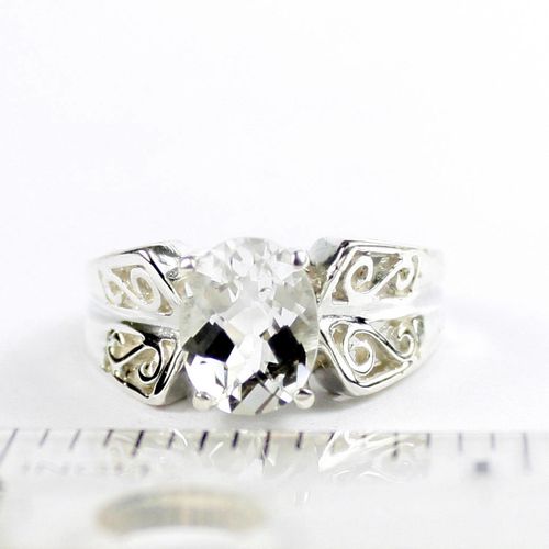 Silver Topaz, 925 Sterling Silver Ring, SR281