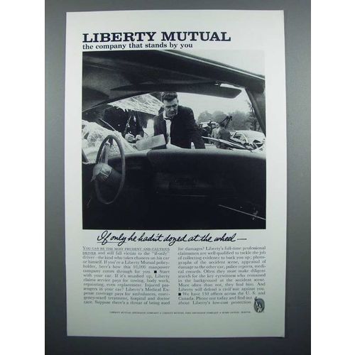 1962 Liberty Mutual Insurance Ad - Dozed at the Wheel