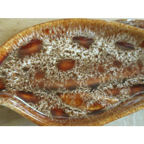 Cornish Fosters Pottery Brown Honeycomb Dolphin Dish