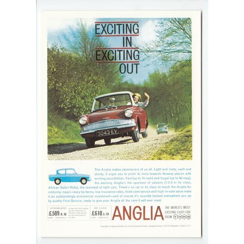 Ford Anglia Car Modern Postcard 26