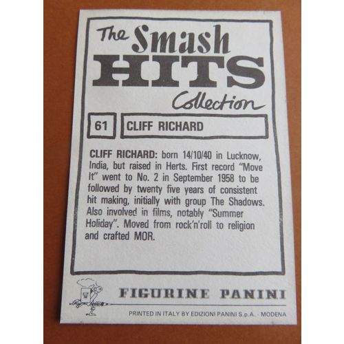 Smash Hits 1984 Panini Sticker No 61 Cliff Richard