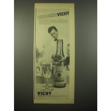 1966 Vichy Celestins Water Ad - Wine & Dine & Vichy