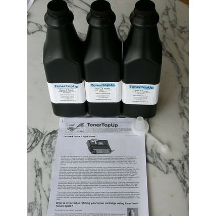 Three Bottles Toner Refill Lexmark Optra S 1250 1620 1855 2420 1382925 1382920