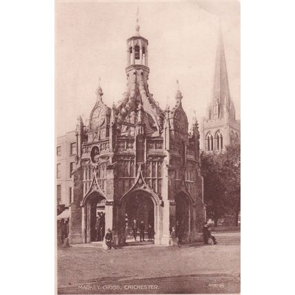 Vintage Sepia Postcard - Chichester Market Cross, Sussex