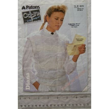 1985 Patons 8079 slipover, Diana chunky, Odpins, 76-97 cm, 30-38 inch