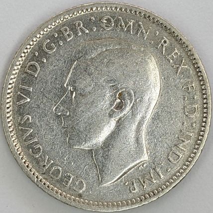 AUSTRALIA 1942 Sixpence - S mint mark, 92.5% Silver (F - D)
