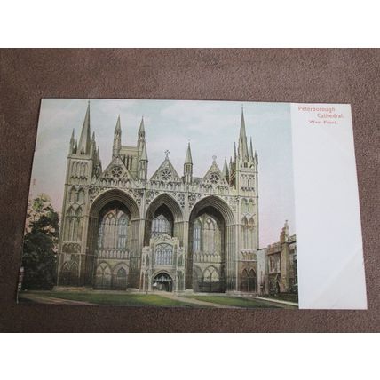 Early Peacock Postcard - Peterborough Cathedral West Front - Cambridgeshire