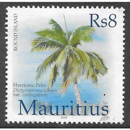 MAURITIUS 8Rs Hurricane Palm used