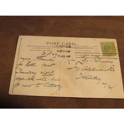 1909 fr Postcard -pretty Peterborough Cathedral scene, Cambridgeshire