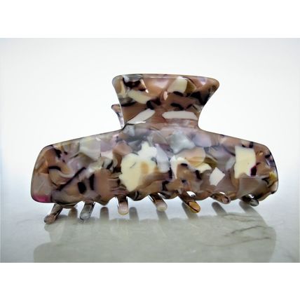 Black white brown beige taupe purple marbled hair claw clip