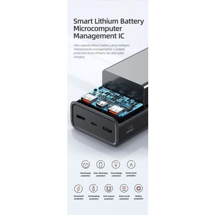 USAMS 65W Power Bank 30000mA Portable Battery Charger For iPhone Laptop Tablet