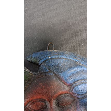 Vintage Red Sun Blue Moon Wall Hang Piece Cancun Mexico 7x5