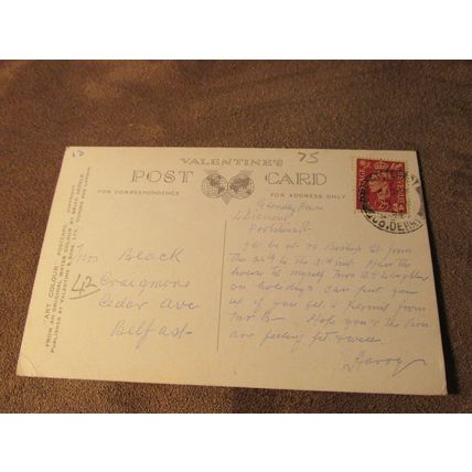 1940s Postcard Esplanade Portstewart, Londonderry N-Ireland - Artist Gerald A603