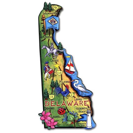 Delaware State Decowood Jumbo Wood Fridge Magnet