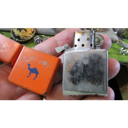 1991 CAMEL CIGARETTE ZIPPO LIGHTER LOT BLACK ICE & ORANGE CAMEL