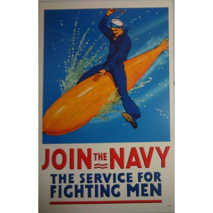 Join the Navy, the Service for Fighting Men Poster