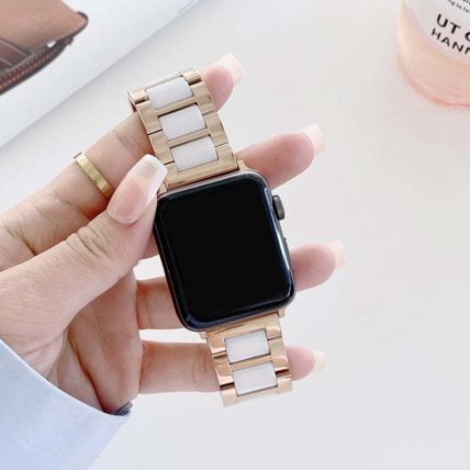 Three Beads Ceramics Steel Replacement Strap Watchband For Apple Watch Series, 7