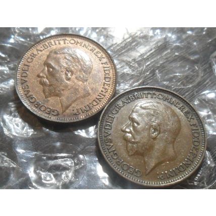 2 x 1932 George V farthing.