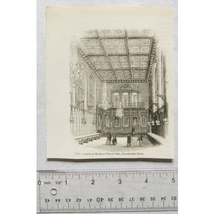 1860s engraving - interior of Merchant Taylors' Hall, Threadneedle Street