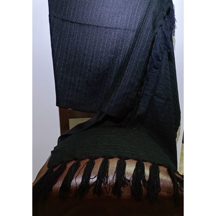 Elegant-Ultra-Soft-Lightweight **BLACK-BLACK** Traditional Rebozo Shawl Mexico