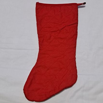 Vintage QUILTED CHRISTMAS STOCKING 16" Bag Gift Santa Gifts Toys Reindeer