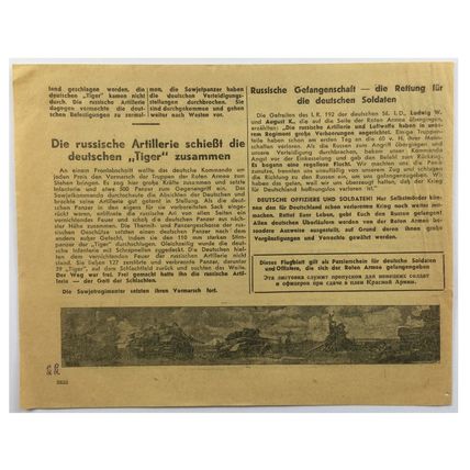 Original WW2 Russian/Soviet Air Drop Leaflet. - Code 2653. - 1943.