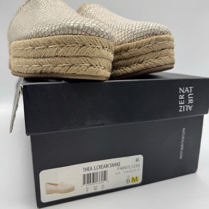 Naturalizer Thea 3.0 Cream Snake Flats 6M New Women’s Espadrille