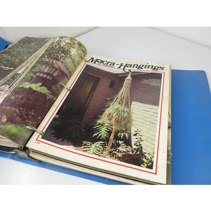 Binder LOT of 24 Macrame Craft Magazines Vintage Illumiating Pat Depke Animals