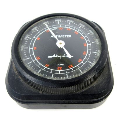 Vintage Airguide Altimeter The Breckenridge Japan Altitude Gauge Square Black