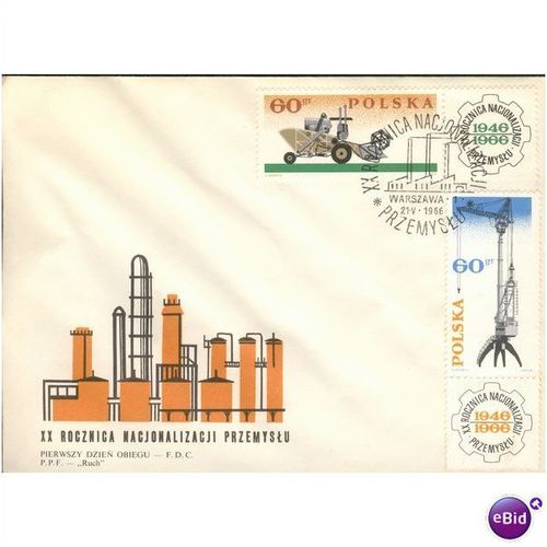 Poland FDC 1966 - SG 1632-1638 - 20th Ann Of Nationalization (Industry)