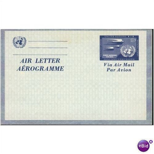 United Nations Air Letter - pre-paid 10c 2