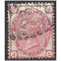 1874 SG144 3d Rose Plate 14 Good Used Check Letters "JL".