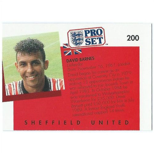 1990/1991 Pro Set Footbal - #200 - David Barnes