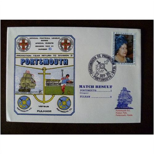 1980 Portsmouth v Fulham Dawn 10th Official Dawn Football Cover 6 ship anchor