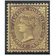 Jamaica 1910 SG47 3d Purple/Yellow Mounted Mint .. .