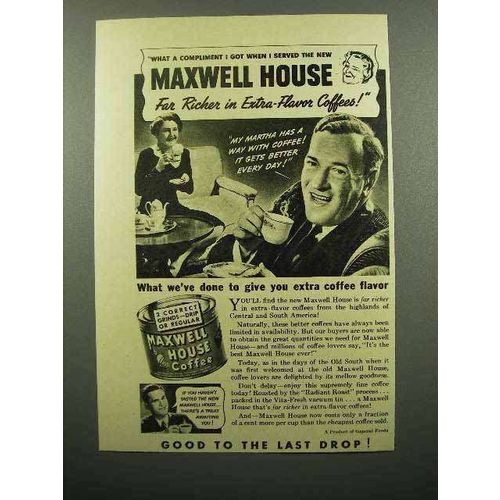 1941 Maxwell House Coffee Ad - Extra-Flavor