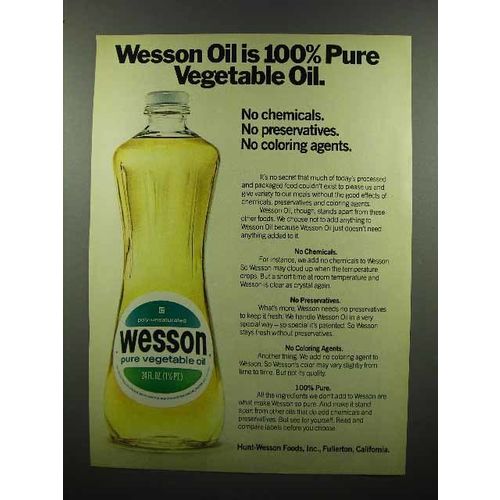 1972 Wesson Pure Vegetable Oil Ad