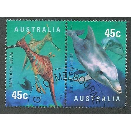 AUS 1998 SE~TE PAIR 45c 'YEAR OF THE OCEAN' (C.T.O) FINE USED (EBID48-277)