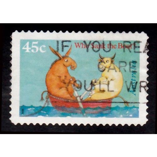 Australia 1996 Books 45c Used P&S Stamp Who Sank the Boat