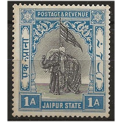 Jaipur (IFS) 1931 SG42 1a Black & Blue Mounted Mint .. .