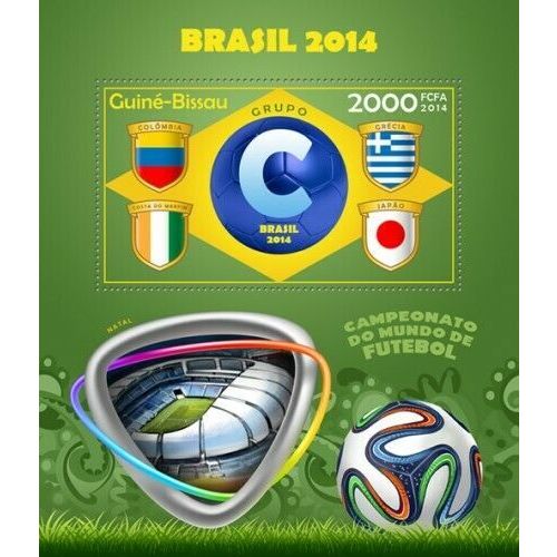 GUINE BISSAU 2014 SHEET MNH BRAZIL WORLD CUP FOOTBALL SOCCER SPORTS GROUP C 3A