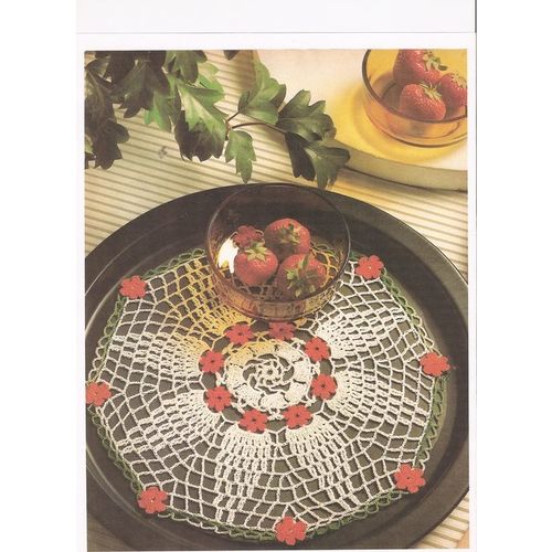 Crochet Doily Pattern Holiday Tray Mat