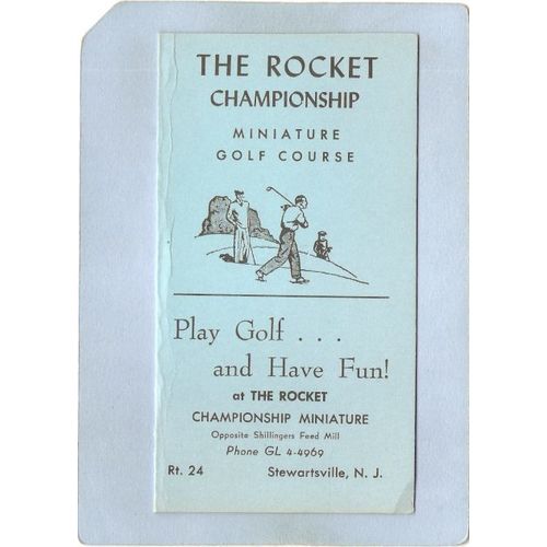New Jersey Stewartsville Unused Scorecard The Rocket Championship Miniatur~3584
