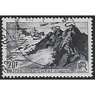 Mi 760: 20 Fr. steel blue Definitive Stamp: Landscapes: The Pointe du Raz.